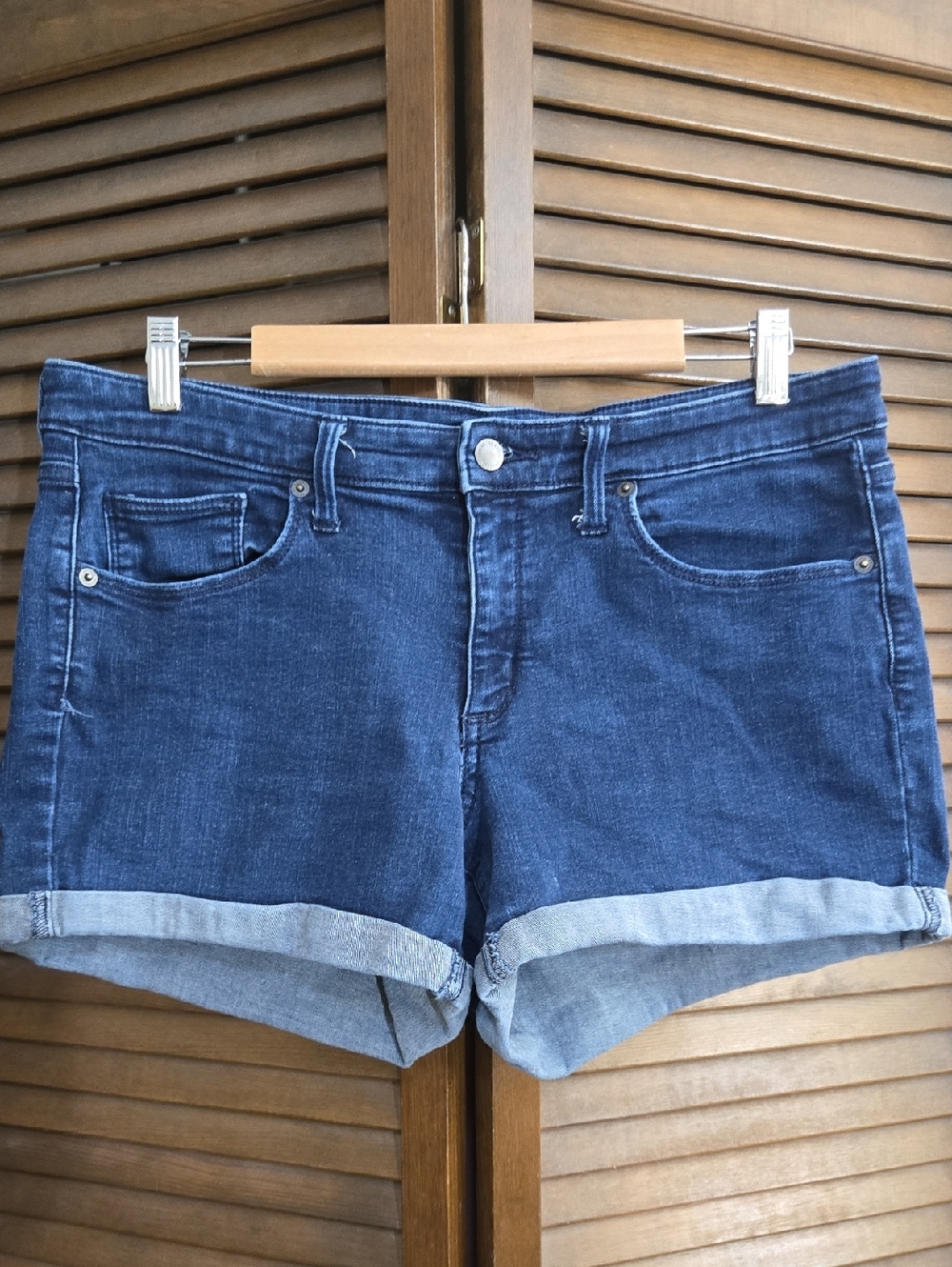 Universal Thread Dark Blue Rolled Cuff Denim Shorts